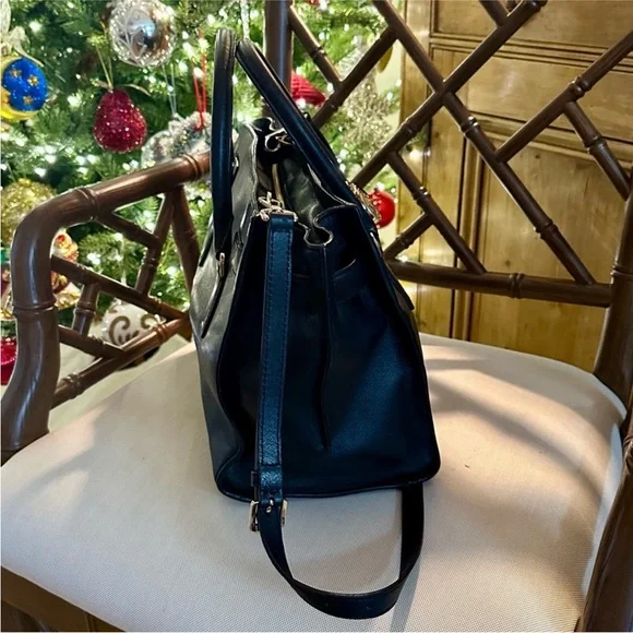 Michael Kors Hamilton Traveler Large Black Saffiano Leather Satchel 30F4GHXS3L - Picture 4 of 10